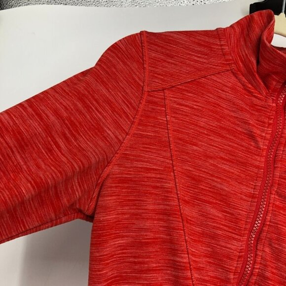 Shambhala Salmon Red Heathered Zip Up Mock Neck Sweater  size XS - Picture 8 of 14